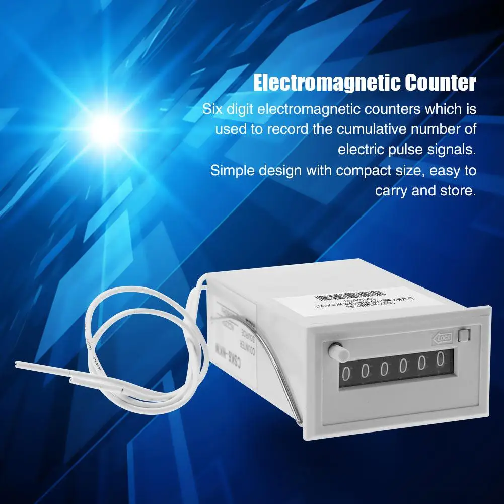 Пластиковый электромагнитный счетчик импульсов 6 цифр AC220V / AC110V DC24V DC 12V|Счетчики| |