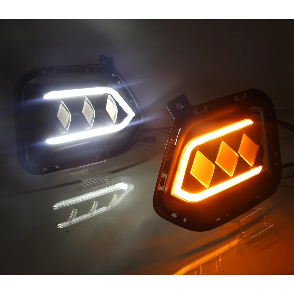 DRL противотуманная фара 3 цвета для Hyundai IX35 Tucson 2017 2018 Светодиодный дневной ходовой