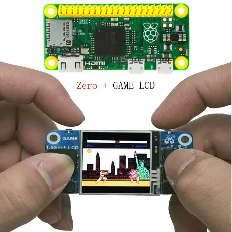 Raspberry Pi zero W Pi0 с мини игровым ЖК экраном 1 54 дюйма|Демонстрационные стенды| |