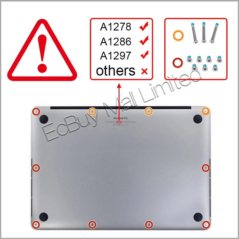 4 шт./лот для A1278 A1286 A1297 Нижняя крышка корпуса Комплект резиновых ножек + набор