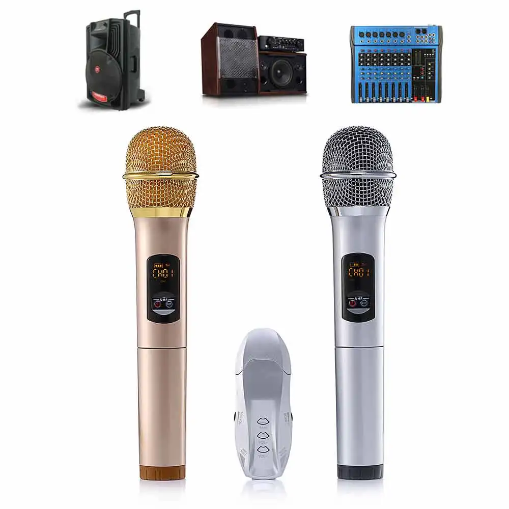 2Pcs UHF Wireless Microphone Bluetooth 3.0 Karaoke Mic For Ios Android Smartphone Computer Meeting Class Speech | Электроника