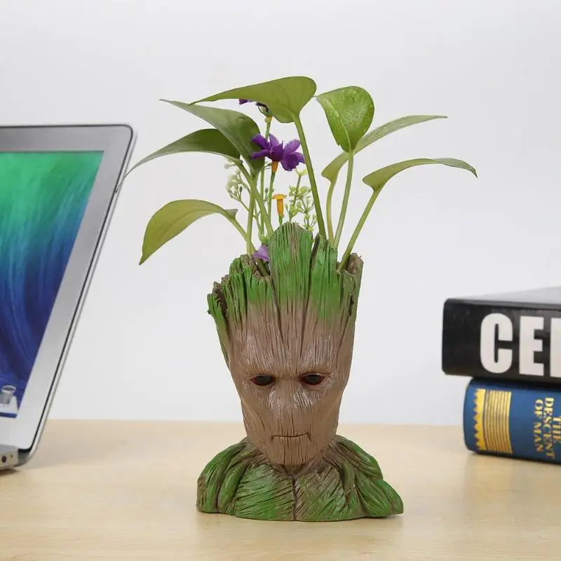 Цветочный горшок модная виниловая ручка для детского Groot растений цветочный
