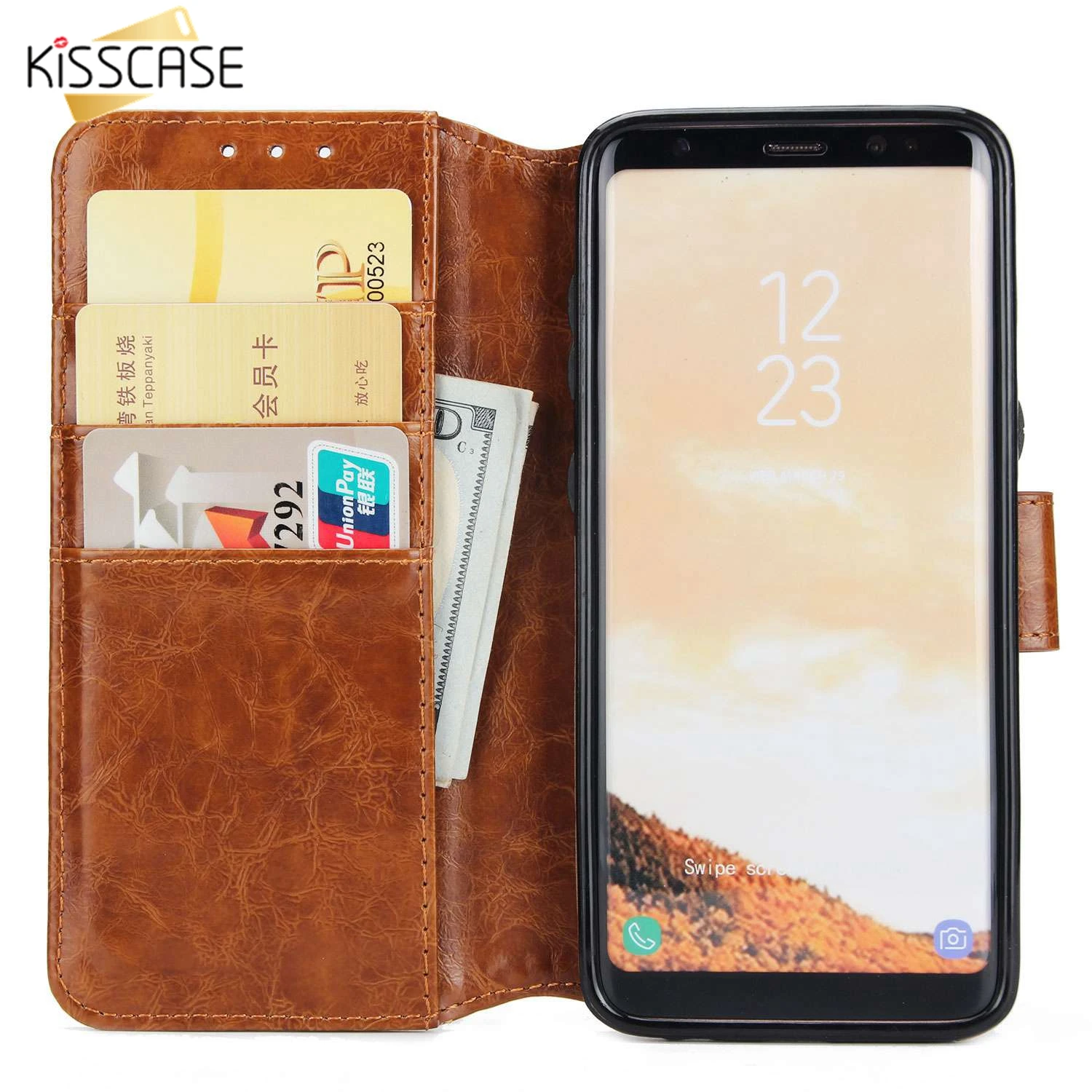 KISSCASE чехол для телефона Samsung Galaxy S6 S7 край S8 S9 Plus Note 8 J5 J7 премьер-Чехол-портмоне с