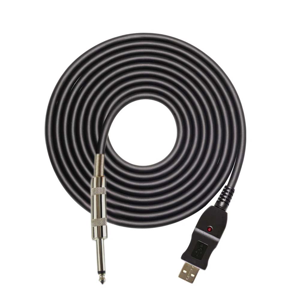 Кабель для электрогитары 3 м студийный аудиокабель 6 35 мм USB интерфейс адаптер