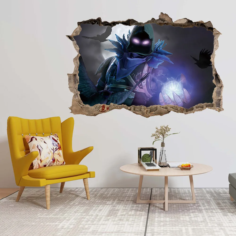 One Piece Creative 3d Battle Broken Wall Stickers For Kids Rooms Wallpaper Decor Party Decoration Maison Home Decals | Дом и сад