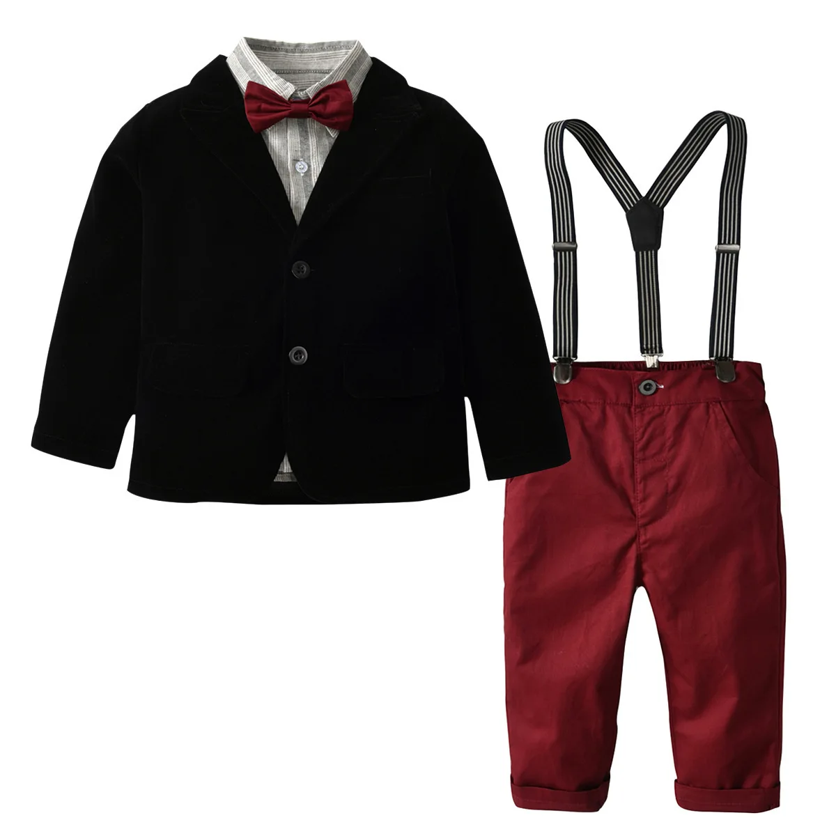 

2019 Children's Shirt Trousers Suit Gentleman Jacket Five-piece Suit Dress For Boys Formal Clothing Suit Blazers Outfits