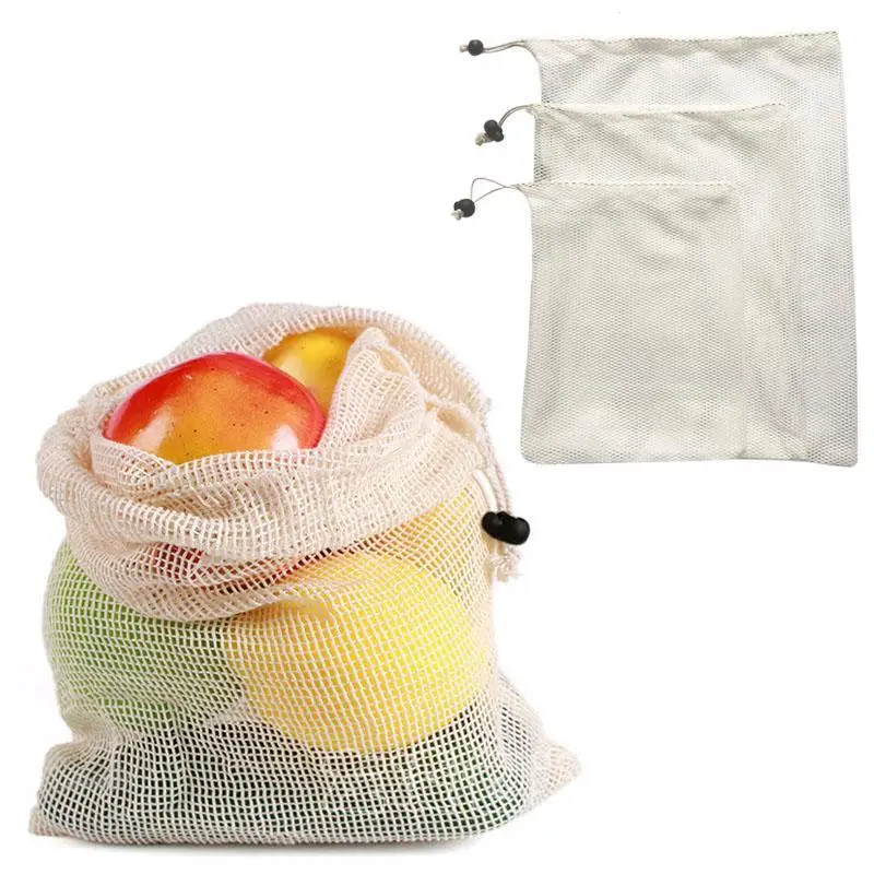 Reusable Mesh Produce Bag Washable Eco Friendly Bags For Fruit Vegetable Potato Garlic Onion Grocery Portable Shopping Pouch A30 | Дом и сад
