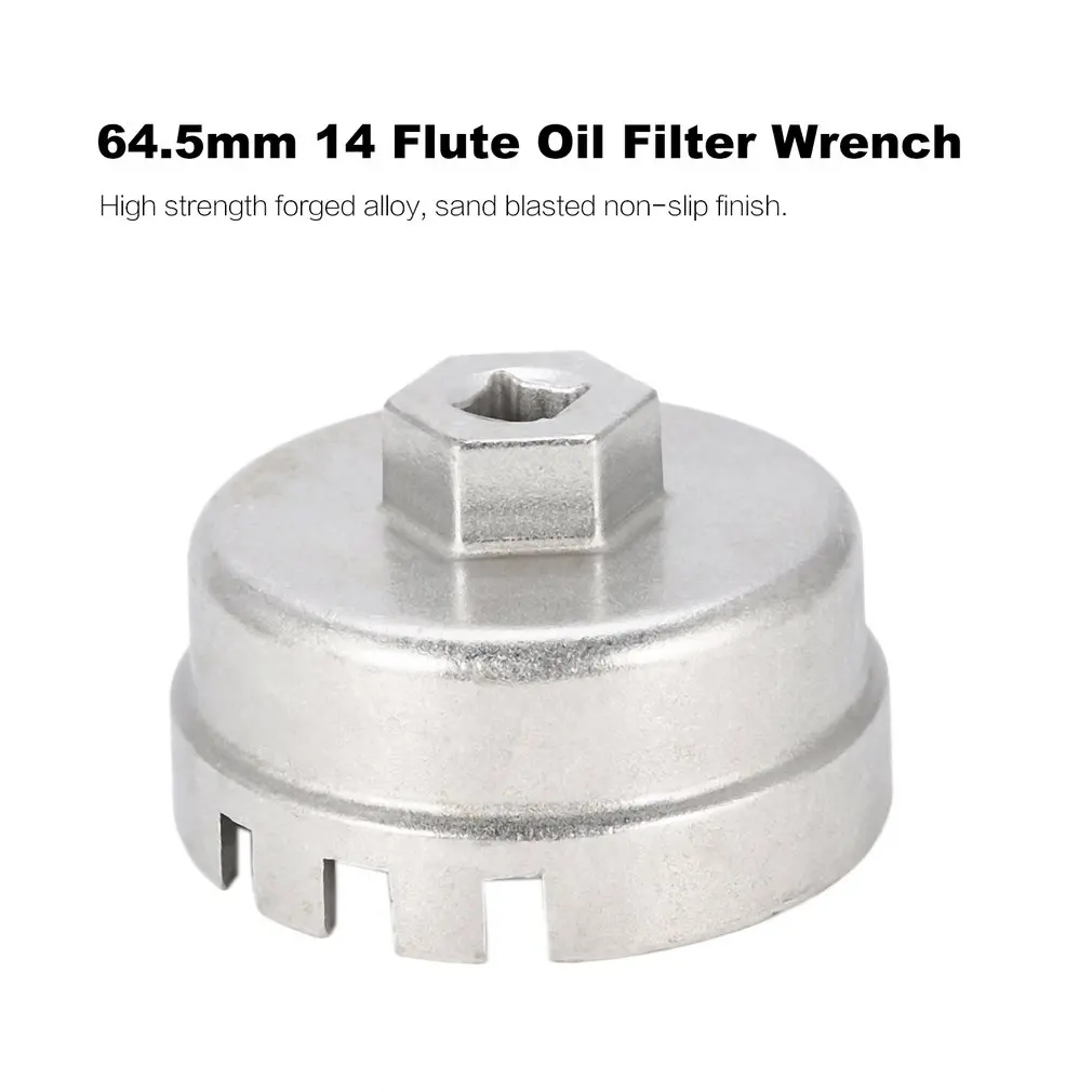 Oil Filter Wrench 64.5mm 14 Flutes End Socket Square Drive Cap Remover Tool Auto Car Repair Tools for Highlander LEXUS Toyota |