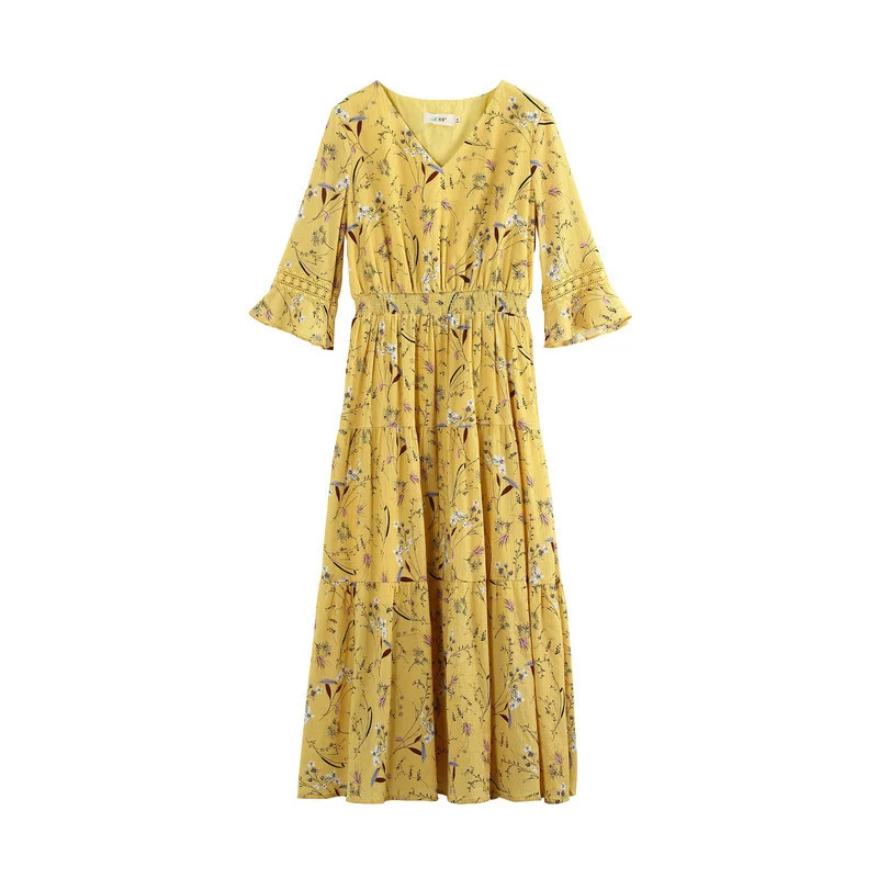 Женское винтажное платье INMAN длинное облегающее А-силуэта с треугольным вырезом