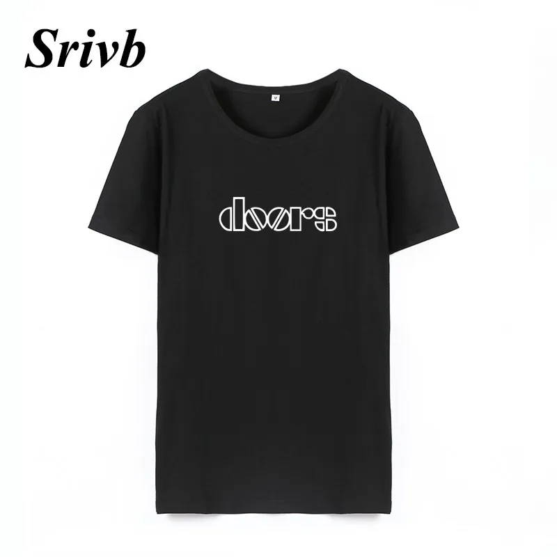 Женская хлопковая Футболка Srivb Doors черная/белая свободная футболка с коротким
