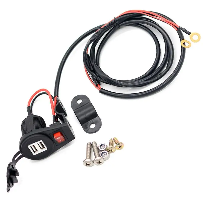 Автомобильный мотоцикл 12-24V прикуриватель двойной USB зарядное устройство с
