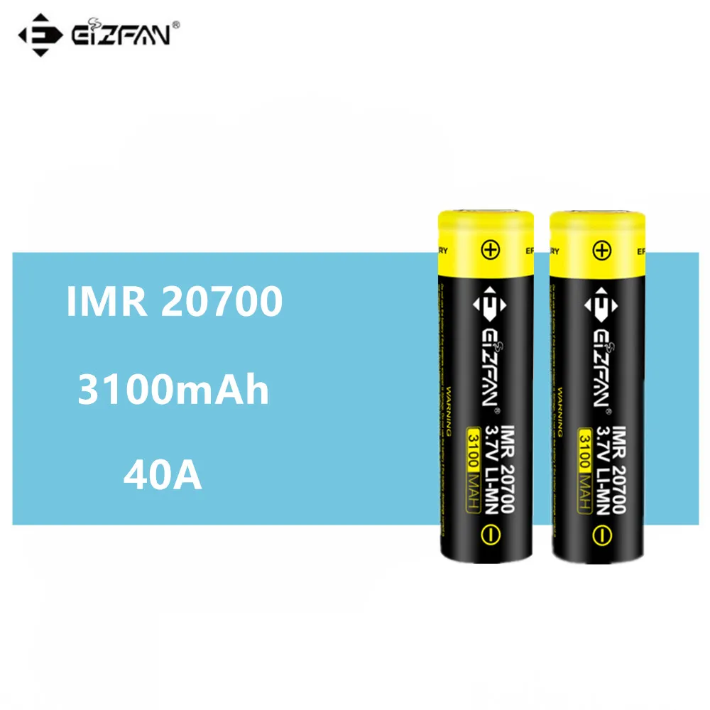EIZFAN IMR 20700 3100 мАч 40A аккумуляторная батарея EFAN Li Ion для Vaporesso Eleaf Wismec SMOK Voopoo IJOY PD270 CAPO