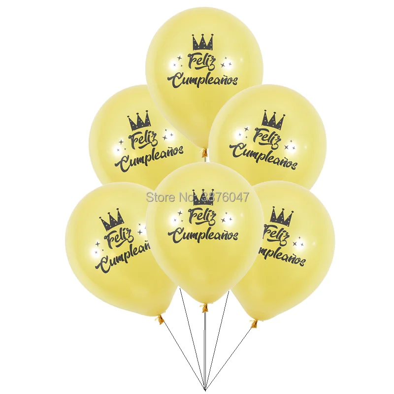 Воздушные шары с надписью happy birthday 6 шт./лот испанские черные розовые золотые