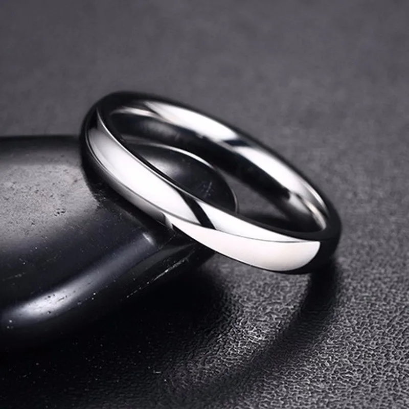 

3mm Mens Dome Wedding Ring in Stainless Steel Comfort Fit Engagement Band