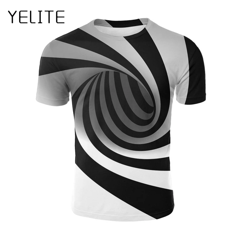 YELITE летняя футболка Alisister с голограммой и 3d гипнозом Мужская забавным принтом 2019