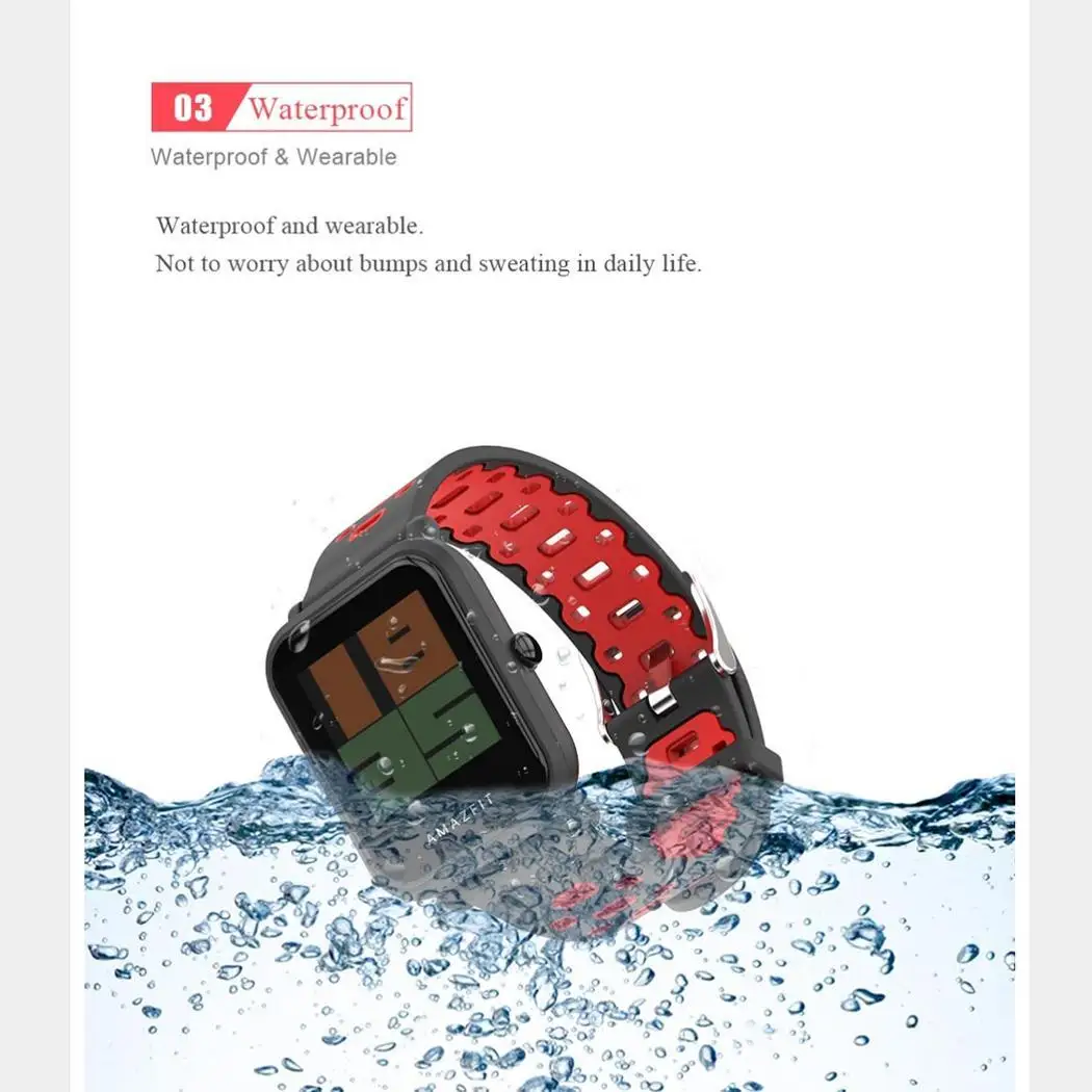 Mijobs 20 мм спортивный силиконовый ремешок для MI Band Amazfit Bip BIT PACE Lite Youth Smartwatch Ремешок