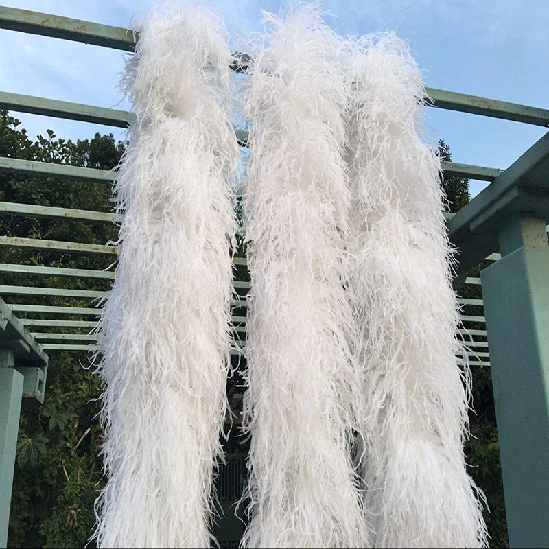 2 метра белый цвет флейта с бахромой толщина 18 слоев|feather boa|ostrich feather boacolored ostrich