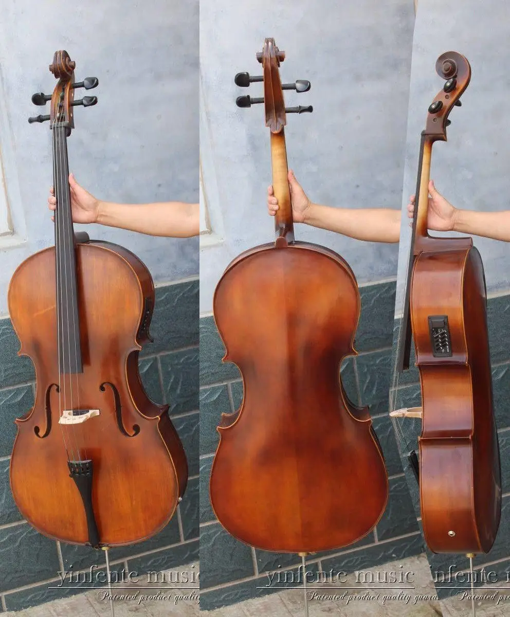 Yinfente Cello 4/4 электрическая акустическая виолончель ручной работы Кленовая ель