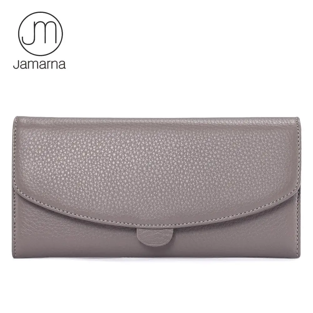 Кошелек jamarna женский из натуральной кожи длинные классические дизайнерские
