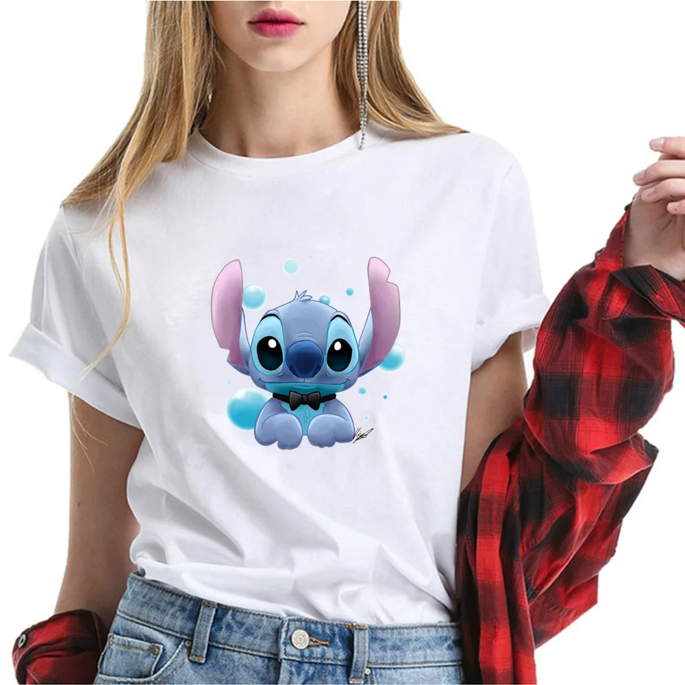 Lilo &amp Stitch Stitchie Милая Хлопковая женская футболка с принтом | Женская одежда