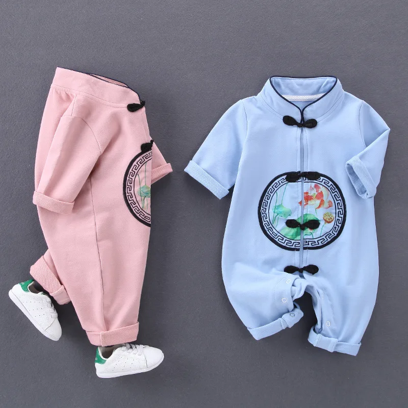 Комплекты комбинезон для маленьких мальчиков в китайском стиле Одежда девочек