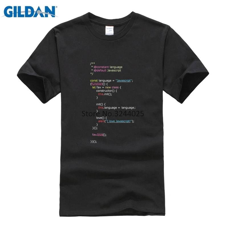 Gildan футболка 2017 Программист фанат Паровая Мужская высокого качества I Love Javascript