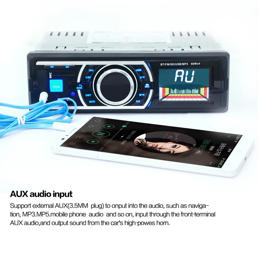 Автомобильный плеер fm-передатчик Bluetooth Радио стерео 1 Din 12V USB/SD MMC AUX аудио Авто
