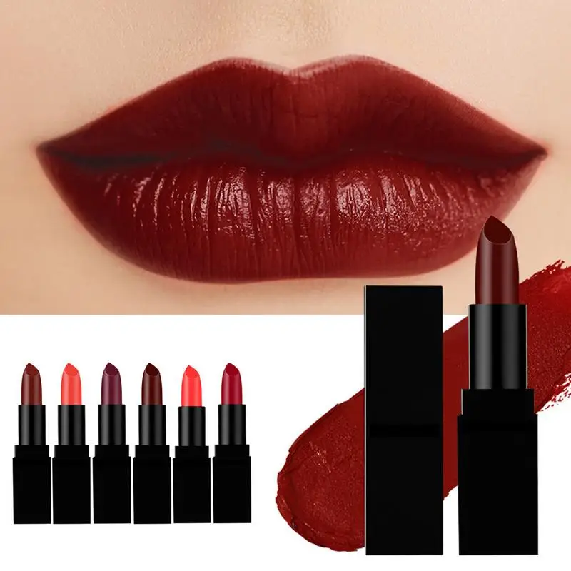Водостойкая стойкая губная помада 6 цветов Блеск для губ Макияж натуральные