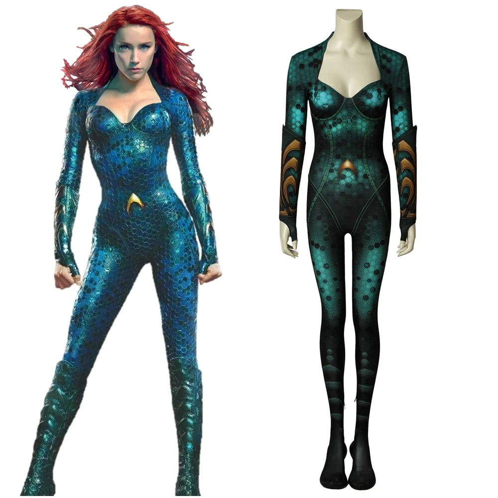 

Костюм для косплея Aquaman Mera, комбинезон с 3D принтом
