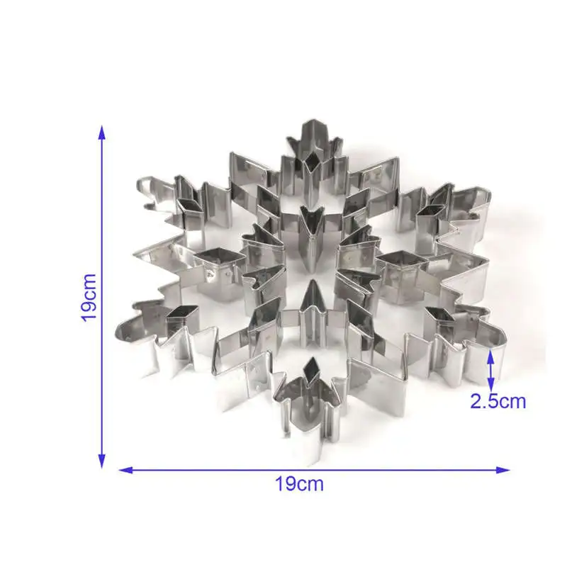 Большой в форме снежинки для печенья резак формы 3D Rvs Кондитерские печенье фондан
