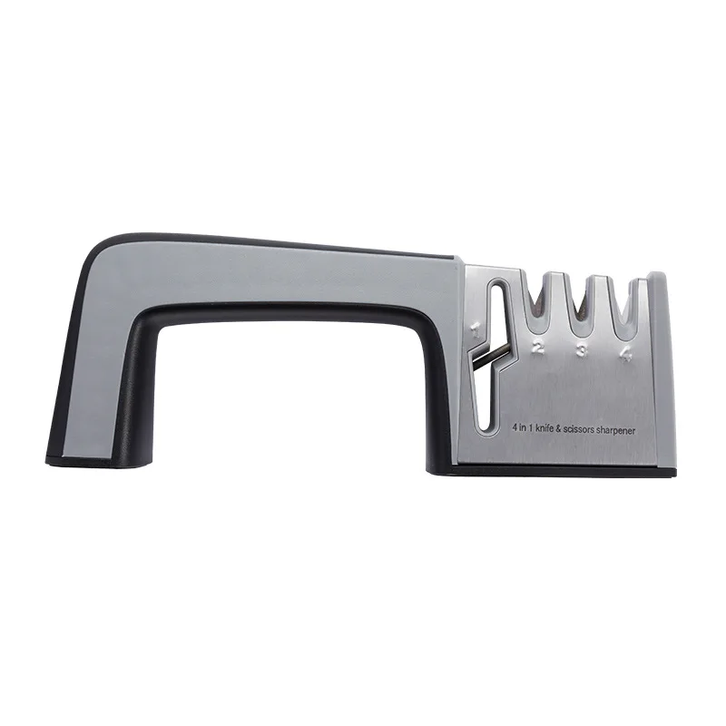 New 4 In 1 Knife Scissor Sharpener Quick Non-Slip Silicone Rubber Professional Kitchen Grinder | Дом и сад