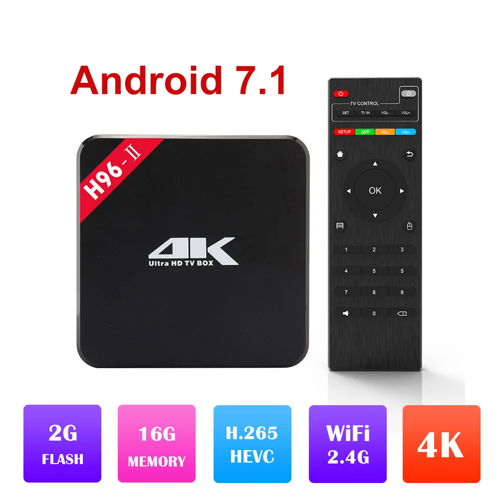 OPQ-H96-Ii Android 7 1 Smart Tv Box Amlogic S905X четырехъядерный Wifi 2 4G 4K видео медиаплеер для Netflix Youtube