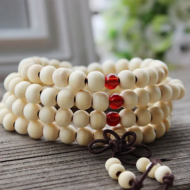 Белый браслет Bodhi 6 мм Bless pray Sutra chain0 spirituality наручные вены новый буддистский монах