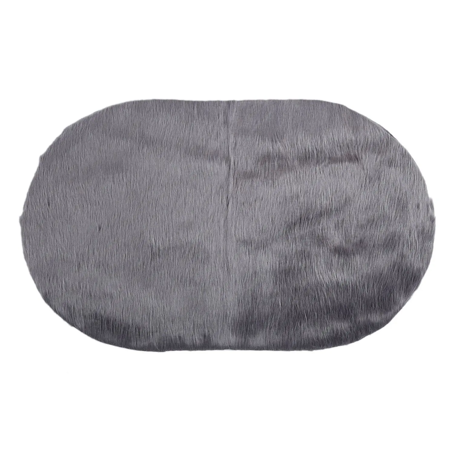 Imitation wool sofa cushion carpet mat living room bedroom long blanket oval 50x80cm dark gray | Дом и сад