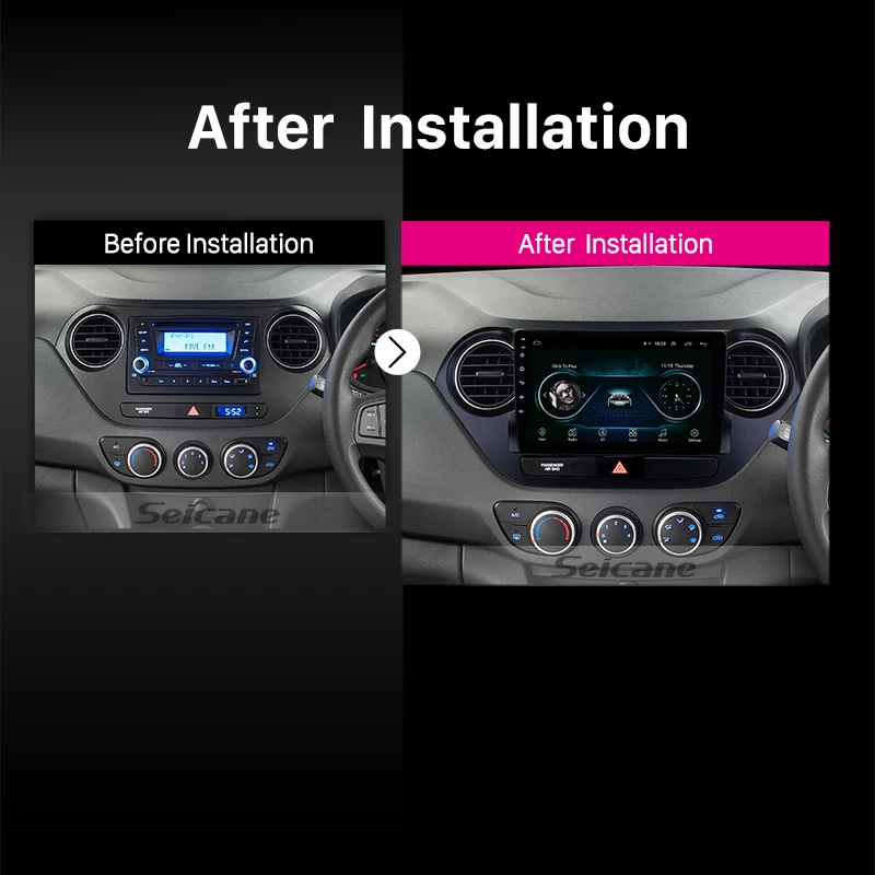 Seicane 2Din Android 8 1 Wifi GPS головное устройство для 2013 2016 HYUNDAI I10 Grand i10 RHD 9 дюймов 1080P