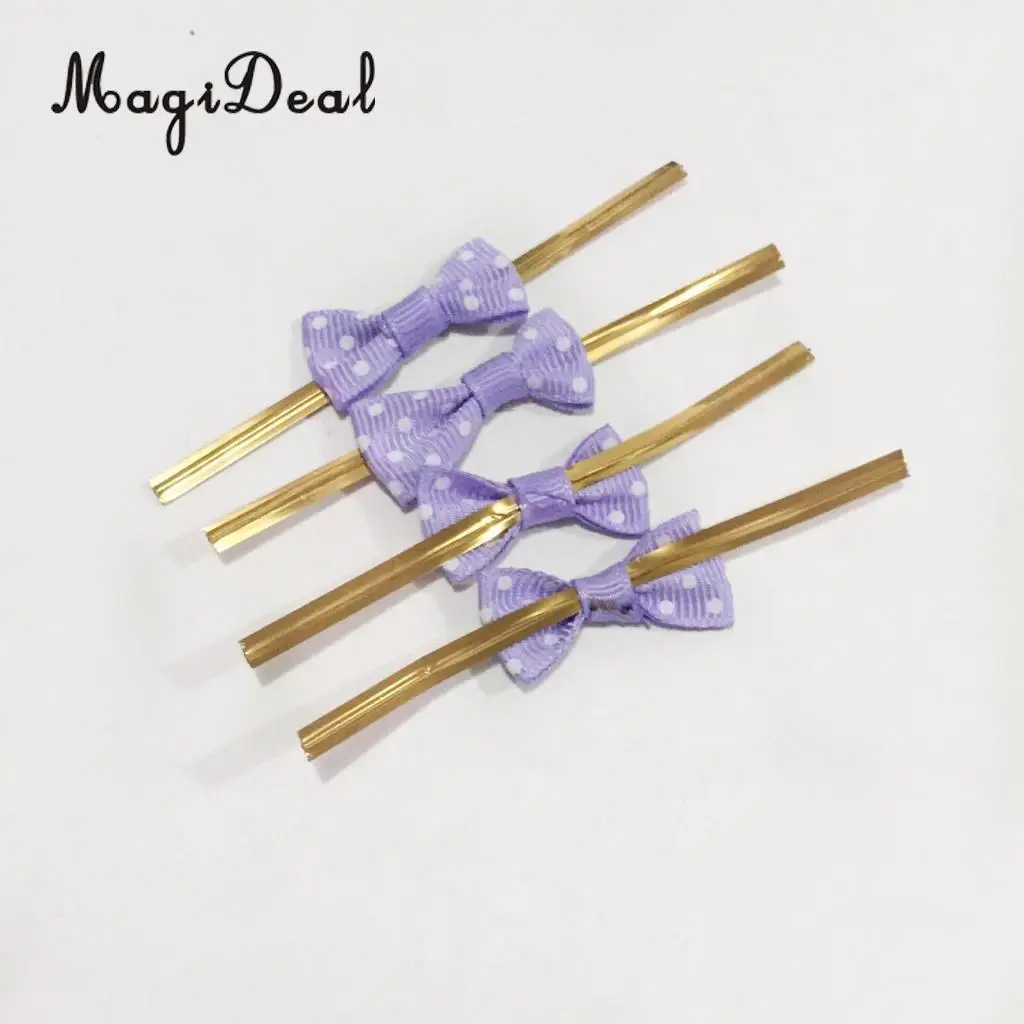 MagiDeal 50 Pieces Bowknot Sealing Wire Bakery Packing Cake Decoration Bow Twist Tie for DIY Art Craft Projects #2 | Дом и сад