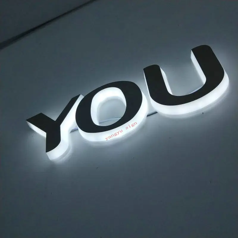Пользовательские 3D бизнес знаки Логотип Открытый акриловый подсветкой led