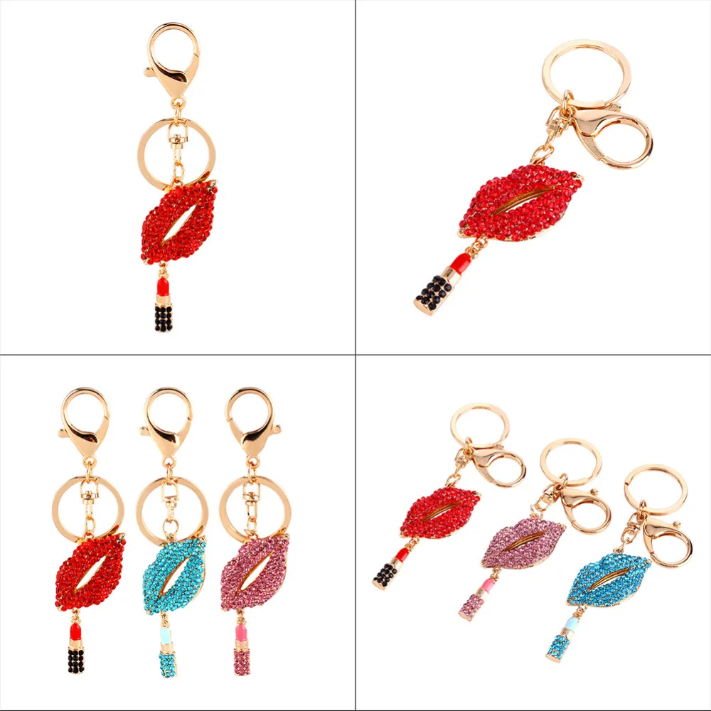 2019 модный шикарный Креативный дизайн помада Губы Стразы Кристалл кошелек брелок