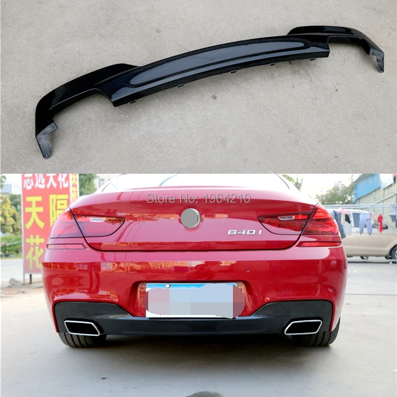 Для BMW F06 F12 F13 M6 6 Series 2012 2016 углеродное волокно задний диффузор бампер спойлер