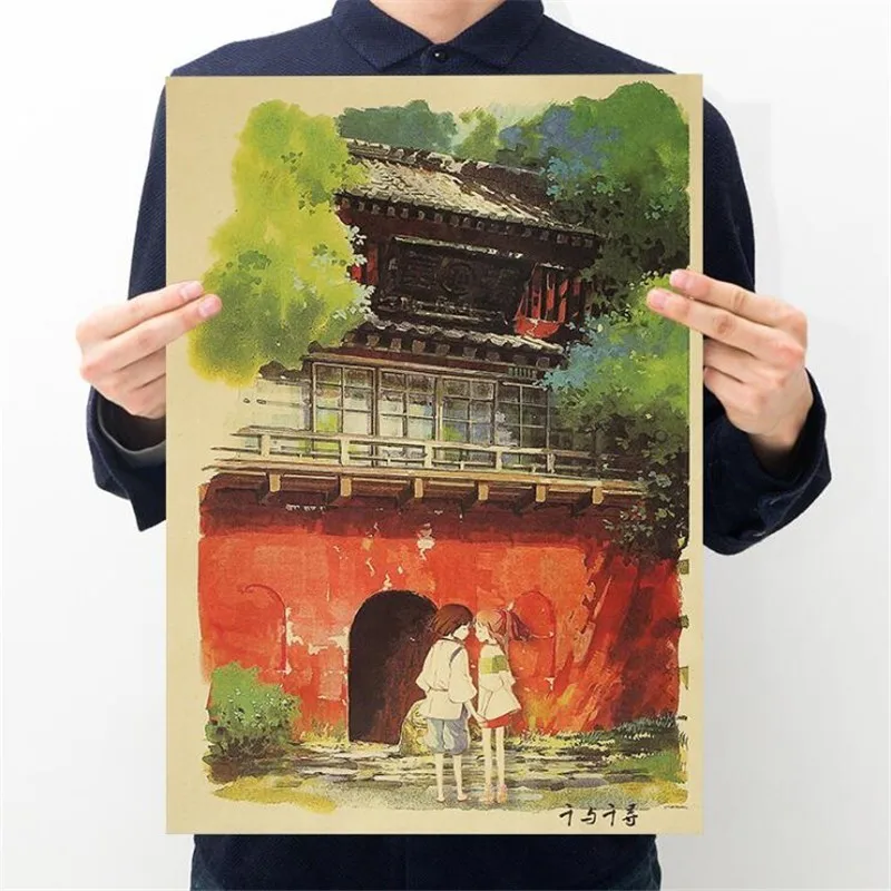Классический Hayao Miyazaki аниме Унесенные призраками старинные плакаты украшения