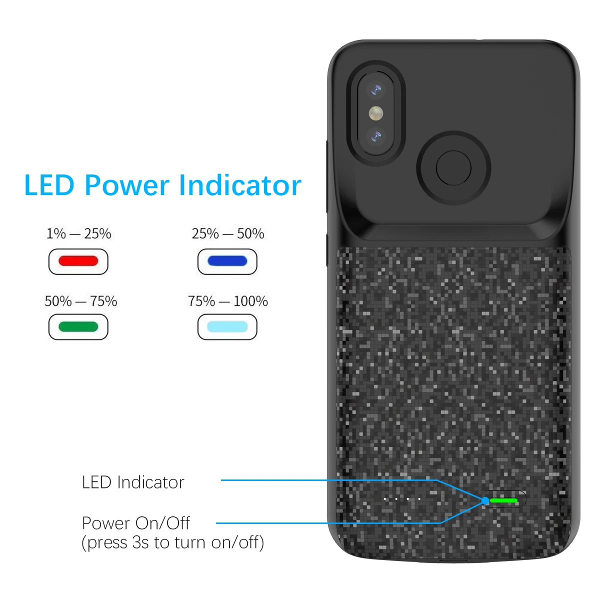 Casewin Батарея Зарядное устройство чехол для Xiaomi Mi 8 4700 мА/ч Мощность Bank зарядное