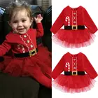 Платье для маленьких девочек Pudcoco, милое рождественское платье принцессы для маленьких девочек, Тюлевое платье-пачка, наряды для вечеринок, костюм