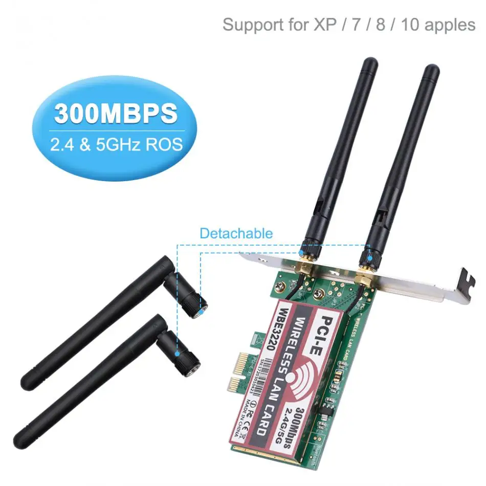 2 4G/5G 300mbps Pci-E двухдиапазонный Ap беспроводной Wifi Wlan адаптер Беспроводная точка
