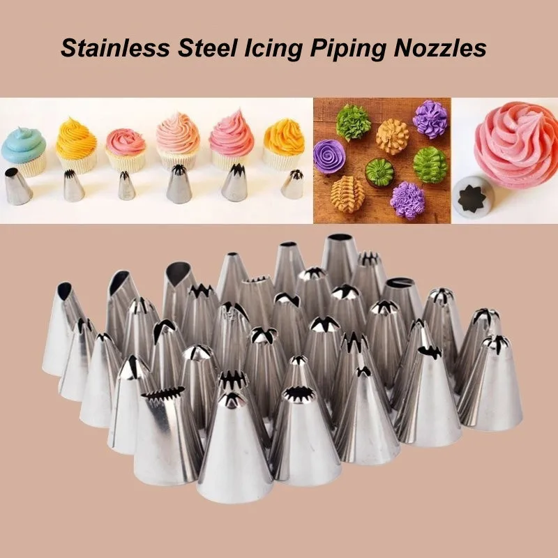 Сопла из нержавеющей стали для украшения тортов сопла и кремов|Принадлежности