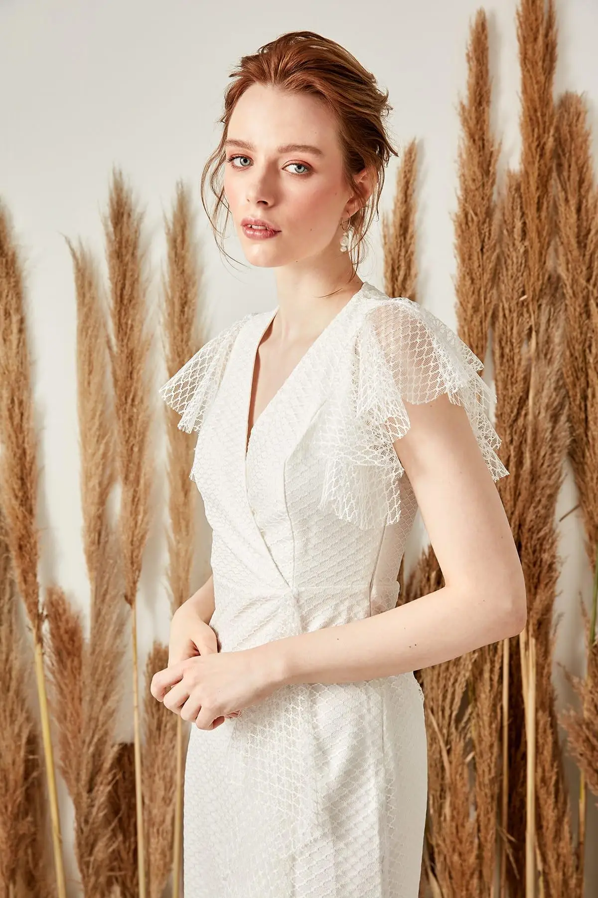 Trendyol экрю маховик Деталь Платье TPRSS19UT0068 | Женская одежда