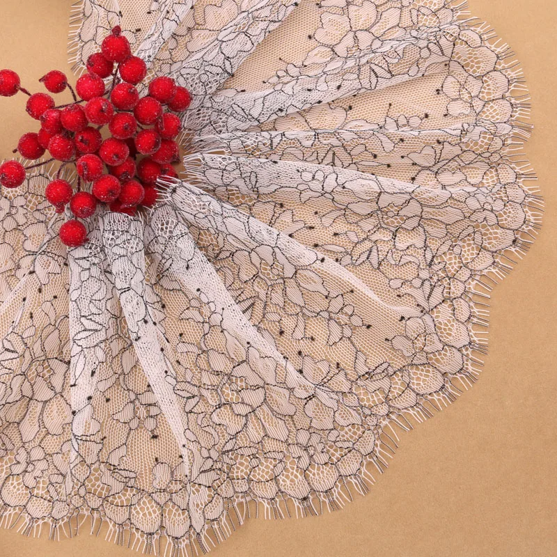 3 метра черный и белый пряди ресниц кружевная швейная накладка 17 см широкая