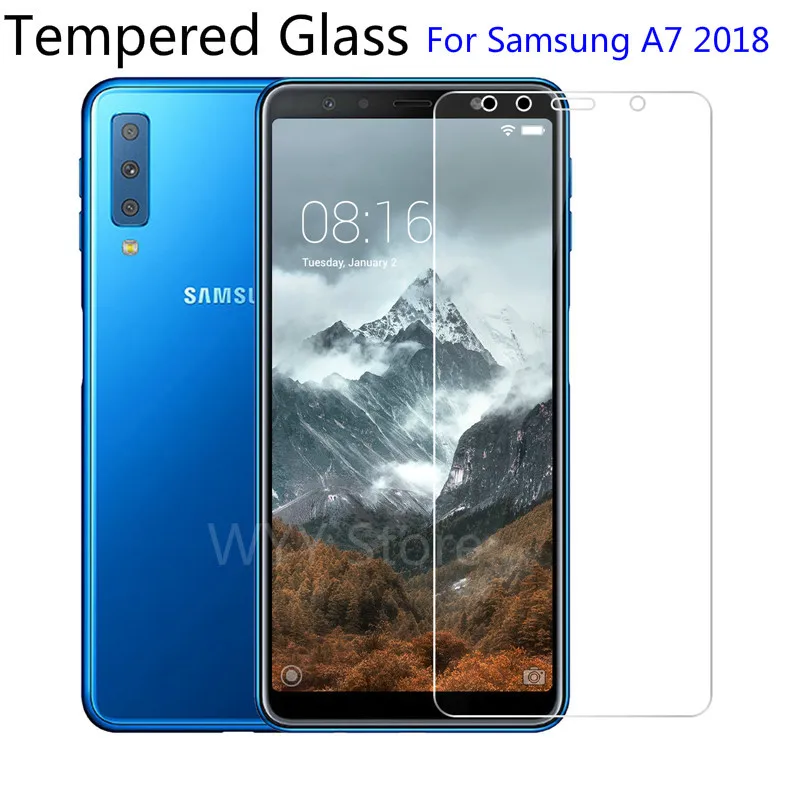 Закаленное стекло 9H для Samsung Galaxy A7 2018 защитная пленка экрана 2.5d защитное