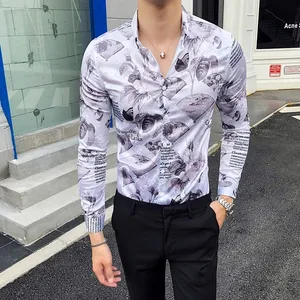 Повседневное платье социальные рубашки мужская деловая рубашка с длинным рукавом для мальчиков, одежда Блузки британский стиль, приталенные, деловые, мужские рубашки Camisa Masculina