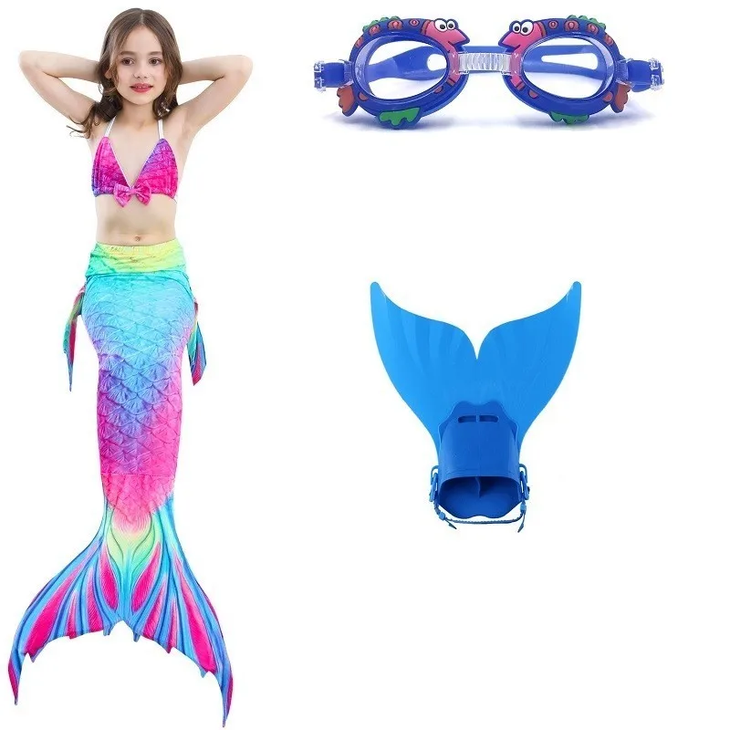Моноласты Русалочки хвосты для купания костюм косплея детский купальный девочек