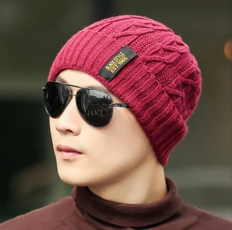 Man Hats Increase Down Wool Autumn And Winter Keep Warm Knitting Fashion Hat | Аксессуары для одежды
